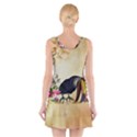 Funny Coutan With Flowers V-Neck Sleeveless Dress View2