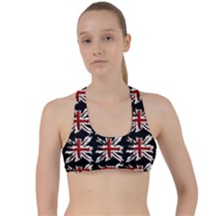 British Flag Criss Cross Racerback Sports Bra by ArtworkByPatrick