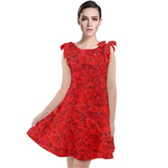 Red Of Love Tie Up Tunic Dress by BIBILOVER