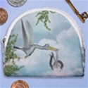 Funny Stork With Creepy Snake Baby Horseshoe Style Canvas Pouch View1