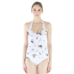 Wise And Big Eyes Halter Swimsuit by WensdaiAmbrose