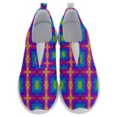 Groovy Blue Pink Yellow Square Pattern No Lace Lightweight Shoes by BrightVibesDesign