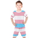 Transgender Pride Flag Kids  Tee and Shorts Set View1