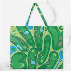 Golf Course Par Golf Course Green Copy Zipper Large Tote Bag by Nexatart