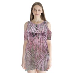 Fineleaf Japanese Maple In April Shoulder Cutout Velvet One Piece by Riverwoman