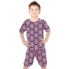 Background Pattern Tile Kids  Tee And Shorts Set by Nexatart