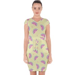 Watermelon Wallpapers  Creative Illustration And Pattern Capsleeve Drawstring Dress  by BangZart