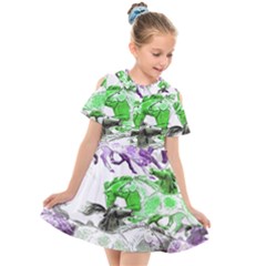 Horse Animal World Green Kids  Short Sleeve Shirt Dress by BangZart