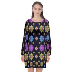 Wishing Up On The Most Beautiful Star Long Sleeve Chiffon Shift Dress  by pepitasart