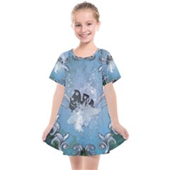 Surfboard With Dolphin Kids  Smock Dress by FantasyWorld7