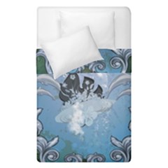 Surfboard With Dolphin Duvet Cover Double Side (single Size) by FantasyWorld7