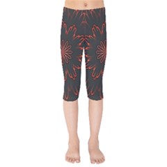 Fractal Glowing Abstract Digital Kids  Capri Leggings  by Pakrebo