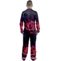 Floral Pink Fractal Painting Men s Satin Pajamas Long Pants Set View2