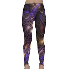 Fractal Purple Abstract Detail Lightweight Velour Classic Yoga Leggings by Pakrebo