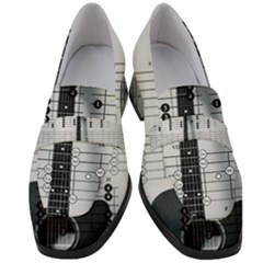 Guitar Chords Guitar Chords Chord Women s Chunky Heel Loafers by Pakrebo