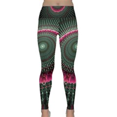 Fractal Circle Fantasy Texture Lightweight Velour Classic Yoga Leggings by Pakrebo