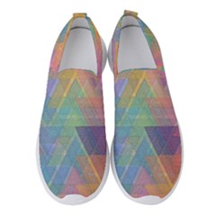 Triangle Pattern Mosaic Shape Women s Slip On Sneakers by Pakrebo