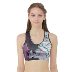 Color Acrylic Paint Art Painting Sports Bra With Border by Pakrebo