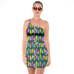 Pattern Back To School Schultüte One Soulder Bodycon Dress by Pakrebo