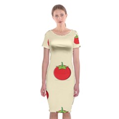 Fresh Tomato Classic Short Sleeve Midi Dress by HermanTelo