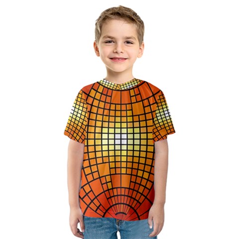 Pattern Background Rings Circle Orange Kids  Sport Mesh Tee by Pakrebo