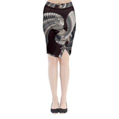 Ornament Spiral Rotated Midi Wrap Pencil Skirt by Bajindul