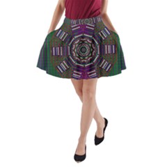 Orchid Landscape With A Star A-line Pocket Skirt by pepitasart