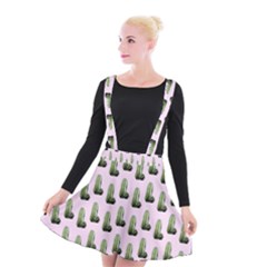 Cactus Pink Pattern Suspender Skater Skirt by snowwhitegirl