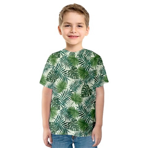 Leaves Tropical Wallpaper Foliage Kids  Sport Mesh Tee by Pakrebo