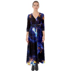 Universe Exploded Button Up Boho Maxi Dress by WensdaiAmbrose