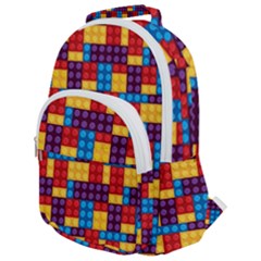 Lego Background Game Rounded Multi Pocket Backpack by Mariart