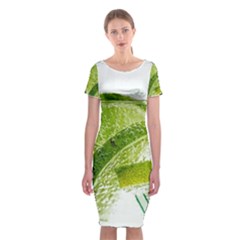 Lime Club Soda Drink Cocktail Classic Short Sleeve Midi Dress by Pakrebo