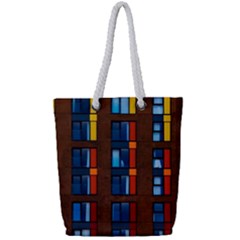 Architecture Color Colour Windows Full Print Rope Handle Tote (small) by Pakrebo