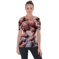 Dates Fruit Sweet Dry Food Shoulder Cut Out Short Sleeve Top by Pakrebo
