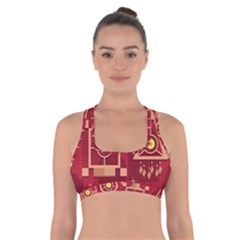 Background Objects Stylized Cross Back Sports Bra by Pakrebo