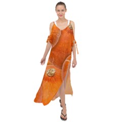 Pumpkin Halloween Fall Thanksgiving Maxi Chiffon Cover Up Dress by Pakrebo