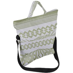 Guilloche Border Fold Over Handle Tote Bag by Bajindul