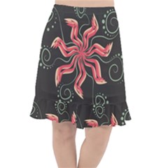 Flower Abstract Fishtail Chiffon Skirt by HermanTelo