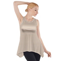 Gingham Check Plaid Fabric Pattern Grey Side Drop Tank Tunic by HermanTelo