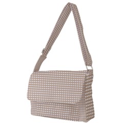 Gingham Check Plaid Fabric Pattern Grey Full Print Messenger Bag by HermanTelo