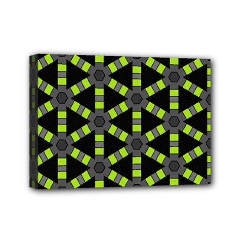 Backgrounds Green Grey Lines Mini Canvas 7  X 5  (stretched)