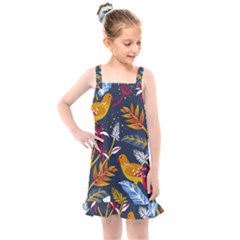 Colorful Birds In Nature Kids  Overall Dress by Sobalvarro