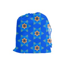 Pattern Backgrounds Blue Star Drawstring Pouch (large) by HermanTelo