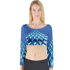 Art Building Pattern Abstract Long Sleeve Crop Top by Pakrebo