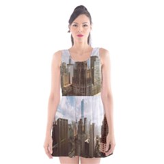 Architectural Design Architecture Buildings City Scoop Neck Skater Dress by Pakrebo