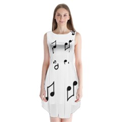 Piano Notes Music Sleeveless Chiffon Dress   by HermanTelo