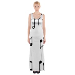 Piano Notes Music Maxi Thigh Split Dress by HermanTelo