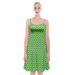 Pattern Green Spaghetti Strap Velvet Dress by Mariart