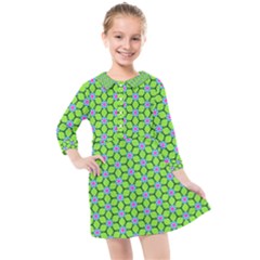 Pattern Green Kids  Quarter Sleeve Shirt Dress by Mariart