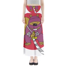 Ninja Beaver Animal Humor Joke Full Length Maxi Skirt by Sudhe